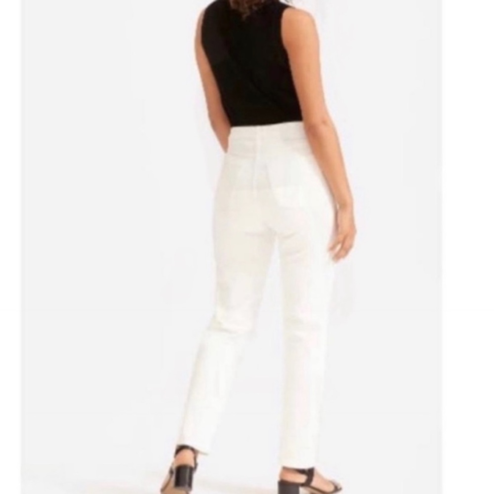 Everlane High Rise Straight White Jeans 26 Ankle